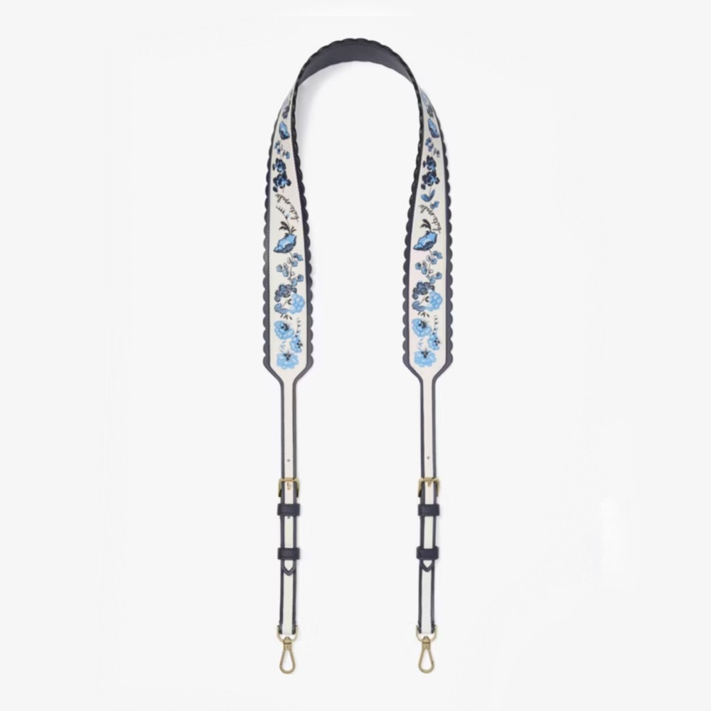 ♠️Kate Spade Vase Floral Printed Leather Crossbody Bag Strap, Blue Multi NWT